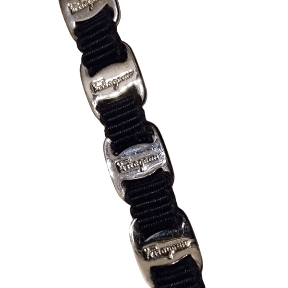 Salvatore Ferragamo Black Tiered Grosgrain Chain Shoulder Bag w/COA - Picture 6 of 9